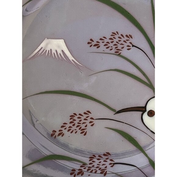 Set of 2 Nippon Plates Heron Mountain Lavender Lusterware Japan Hand Painted - Picture 13 of 14